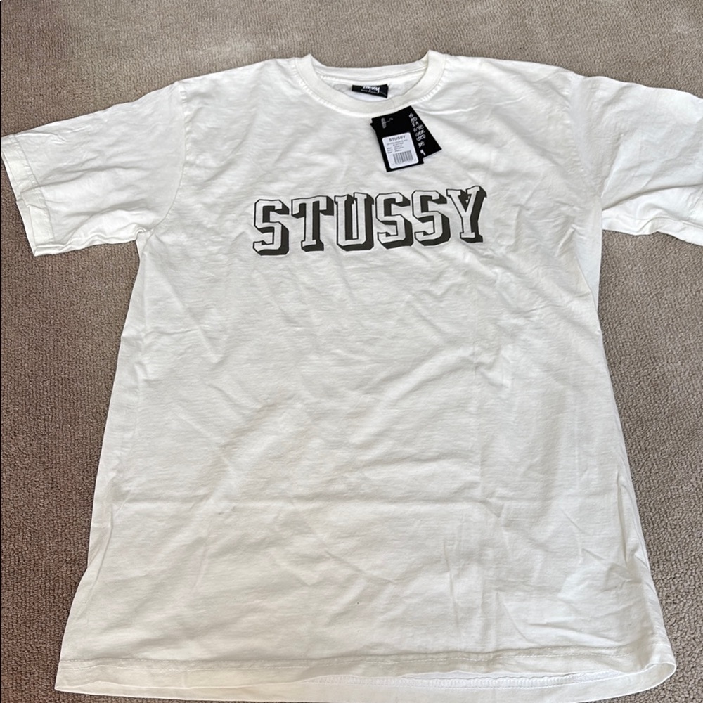 Stussy White Short Sleeve Tee Classic Cotton